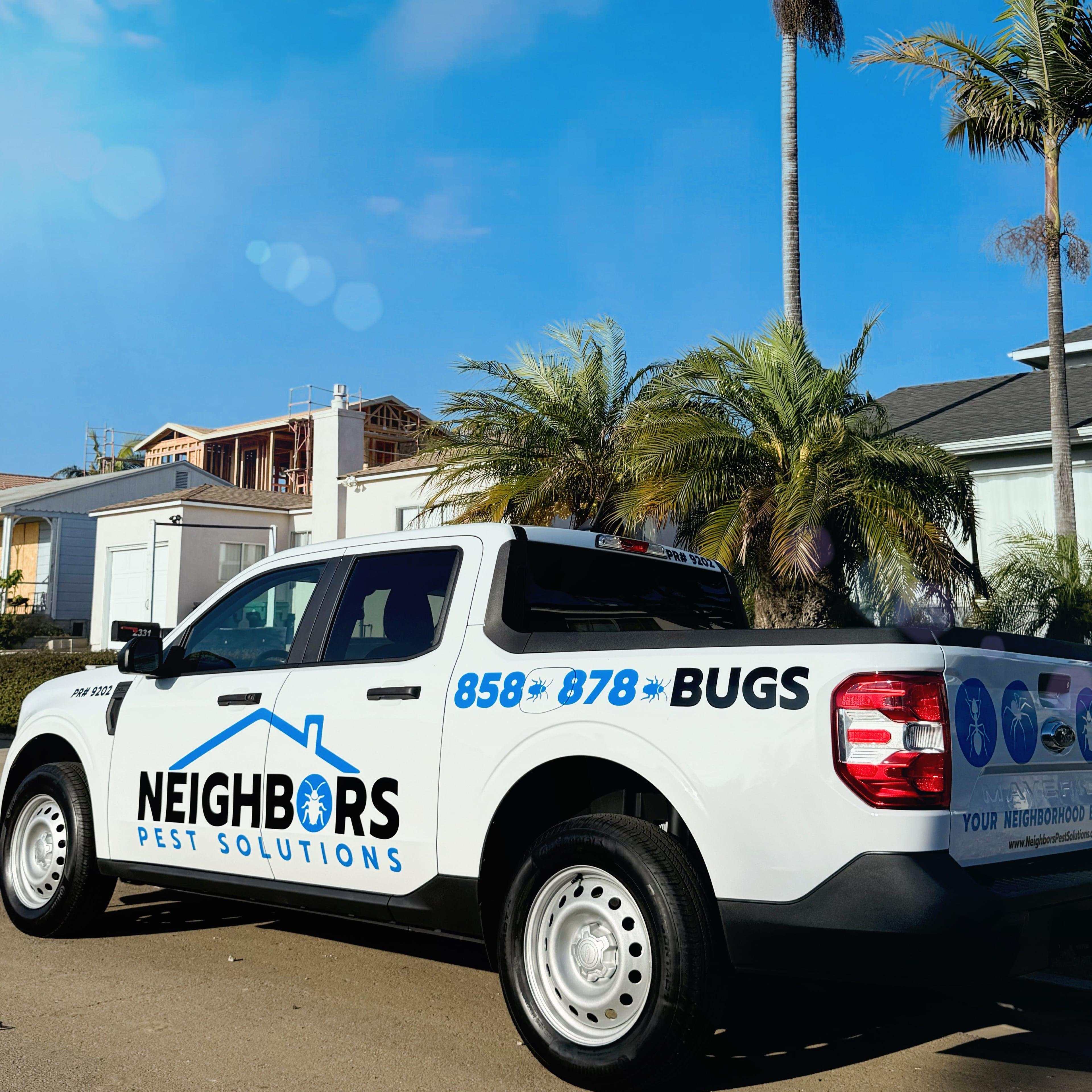 Neighbors Pest Solutions truck in San Diego