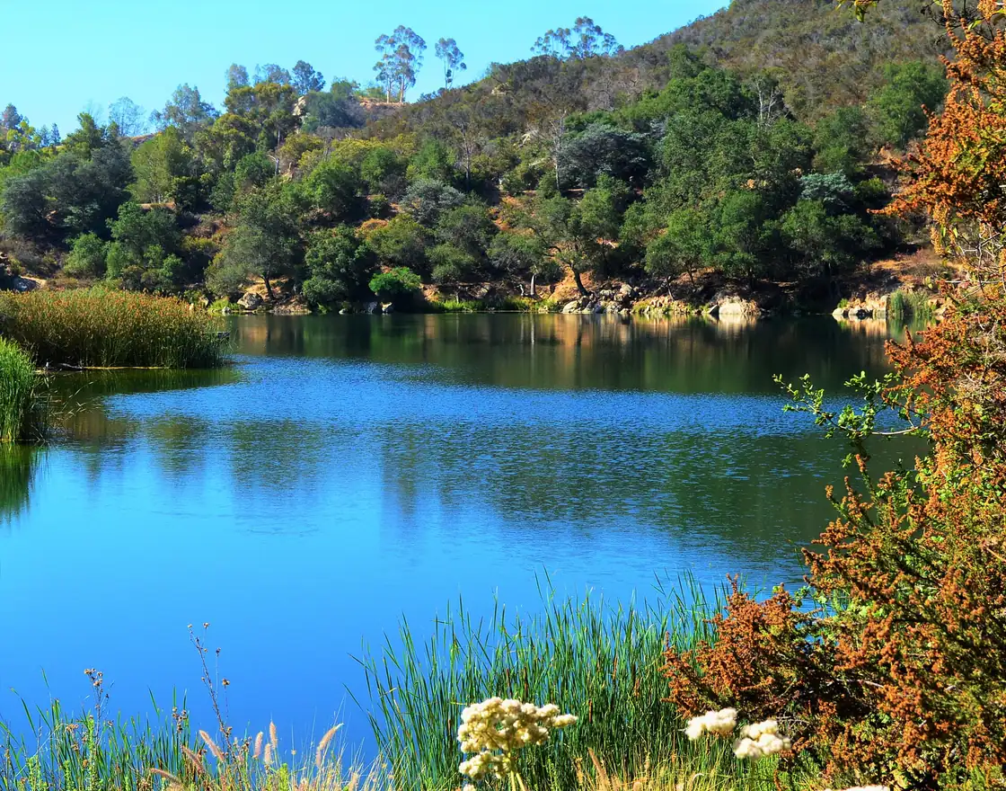 Dixon Lake and surrounding hills by Daley Ranch in Escondido