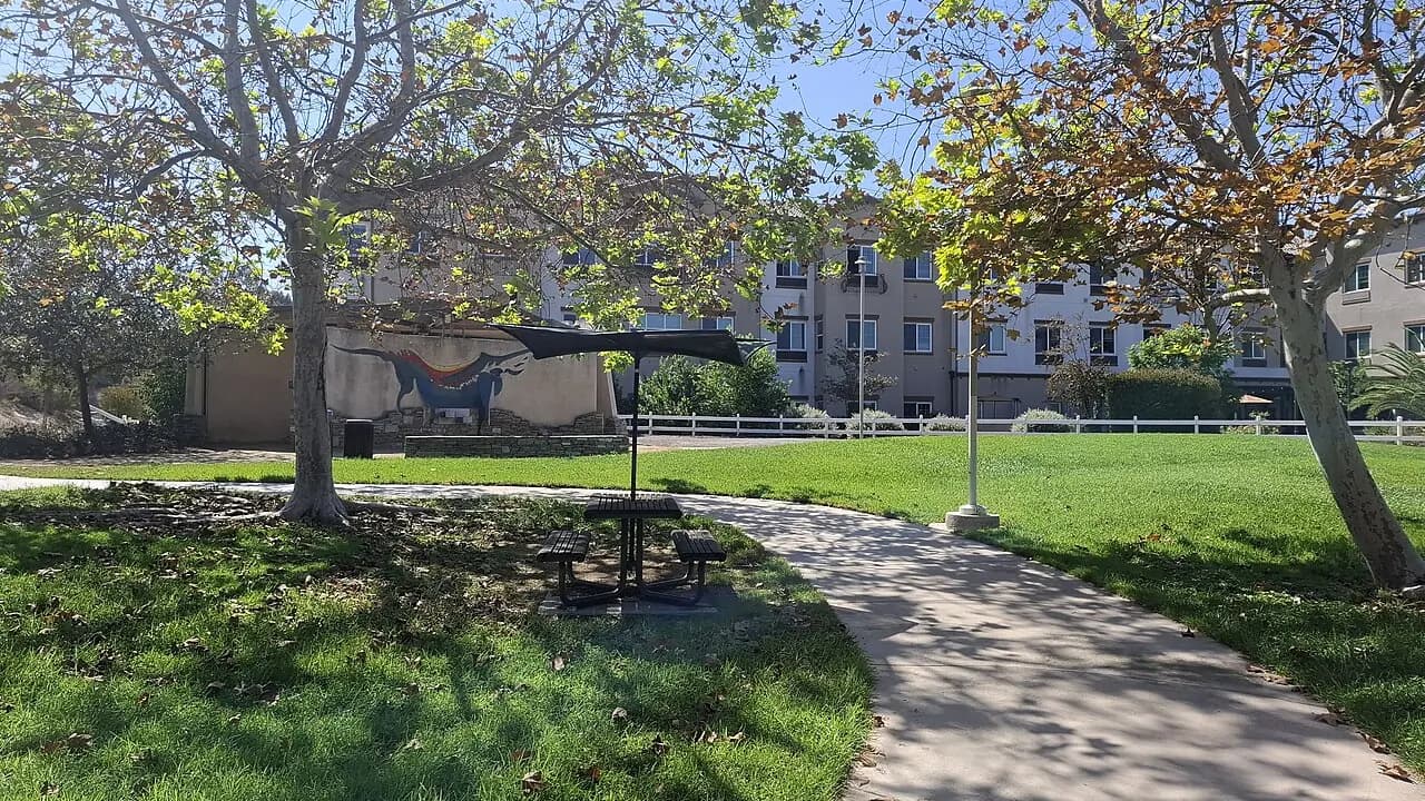 Trees and walkways at Briercrest Park in La Mesa