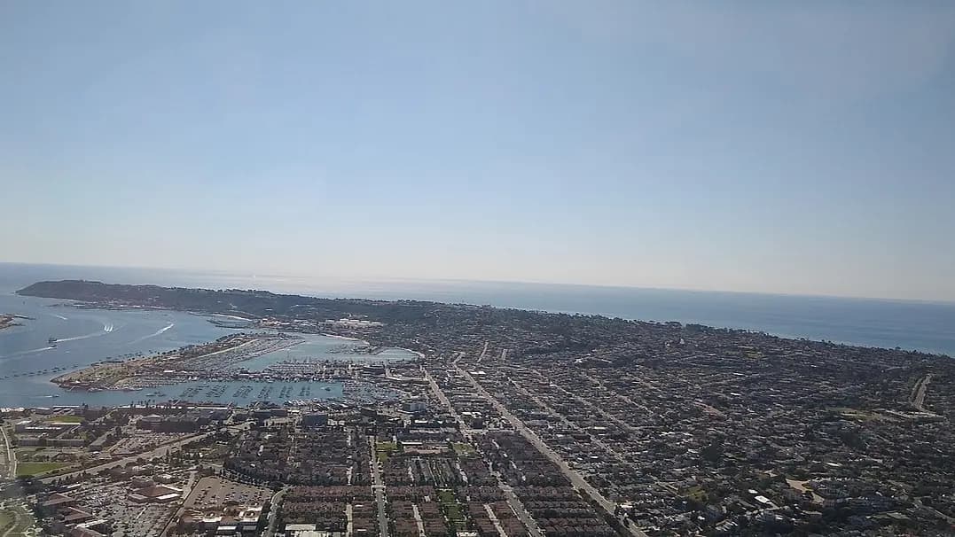 Aerial view of Point Loma and San Diego Bay